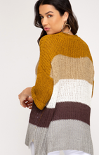 Load image into Gallery viewer, 3/4 Sleeve Hi-Low Block Sweater