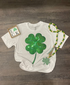 Sequin Shamrock Tee/Tank