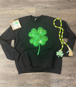 Sequin Shamrock Crewneck