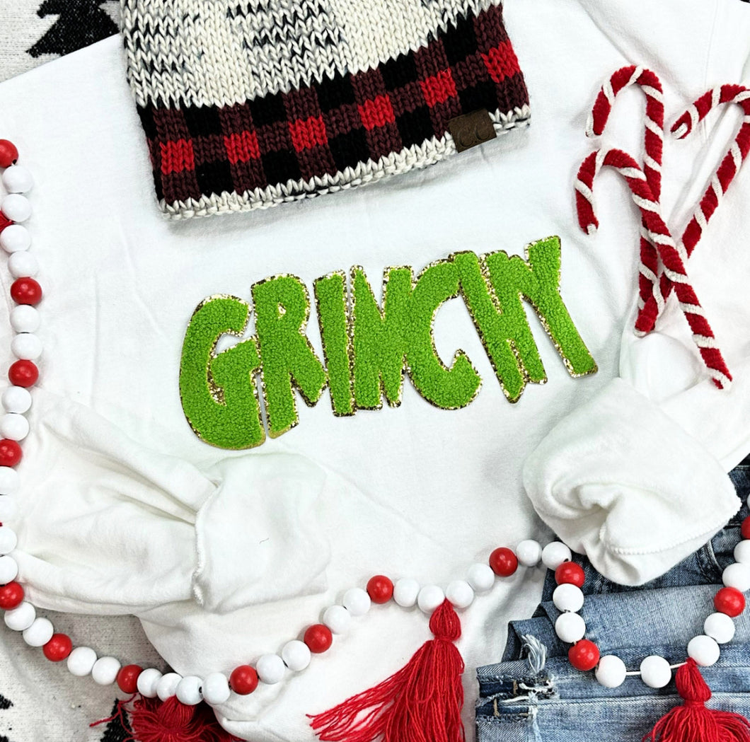 Grinchy Chenille Patch Sweatshirt