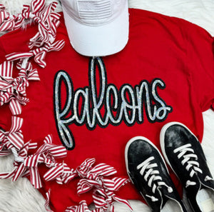 Falcons Script Sequin Patch Apparel