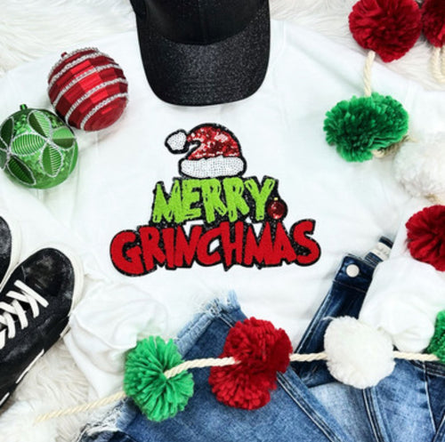 Merry Grinchmas Chenille Patch Sweatshirt