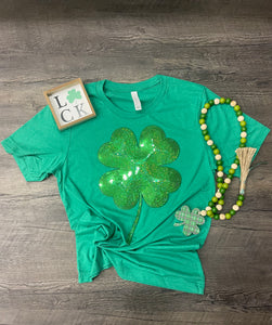 Sequin Shamrock Tee/Tank