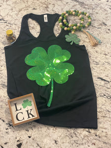 Sequin Shamrock Tee/Tank