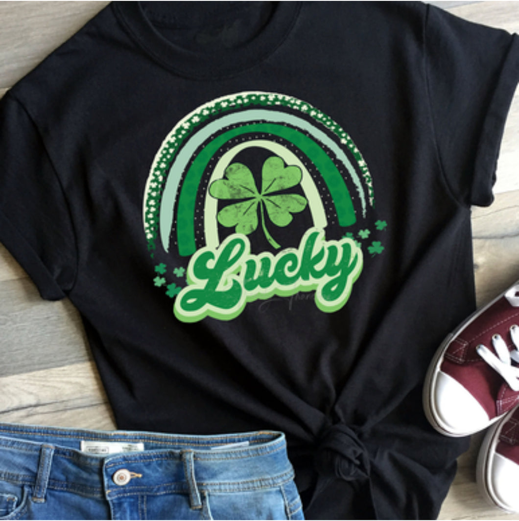 Lucky Rainbow 3/4 Raglan Top/ Tee