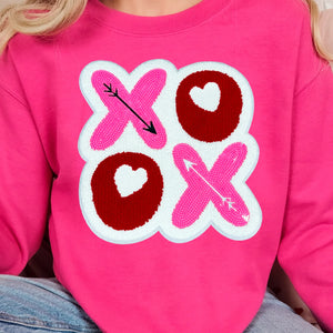 XOXO Chenille/Sequin Crewneck