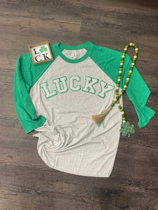 Lucky Chenille 3/4 Raglan Top