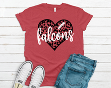 Load image into Gallery viewer, Falcons Football Leopard Heart- Tee