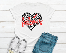 Load image into Gallery viewer, Falcons Football Leopard Heart- Tee