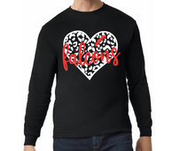 Load image into Gallery viewer, Falcons Football Leopard Heart - Hoodie/ Crew/ Long Sleeve T