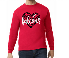 Load image into Gallery viewer, Falcons Football Leopard Heart - Hoodie/ Crew/ Long Sleeve T