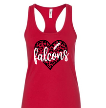 Load image into Gallery viewer, Falcons Football Leopard Heart- Tank