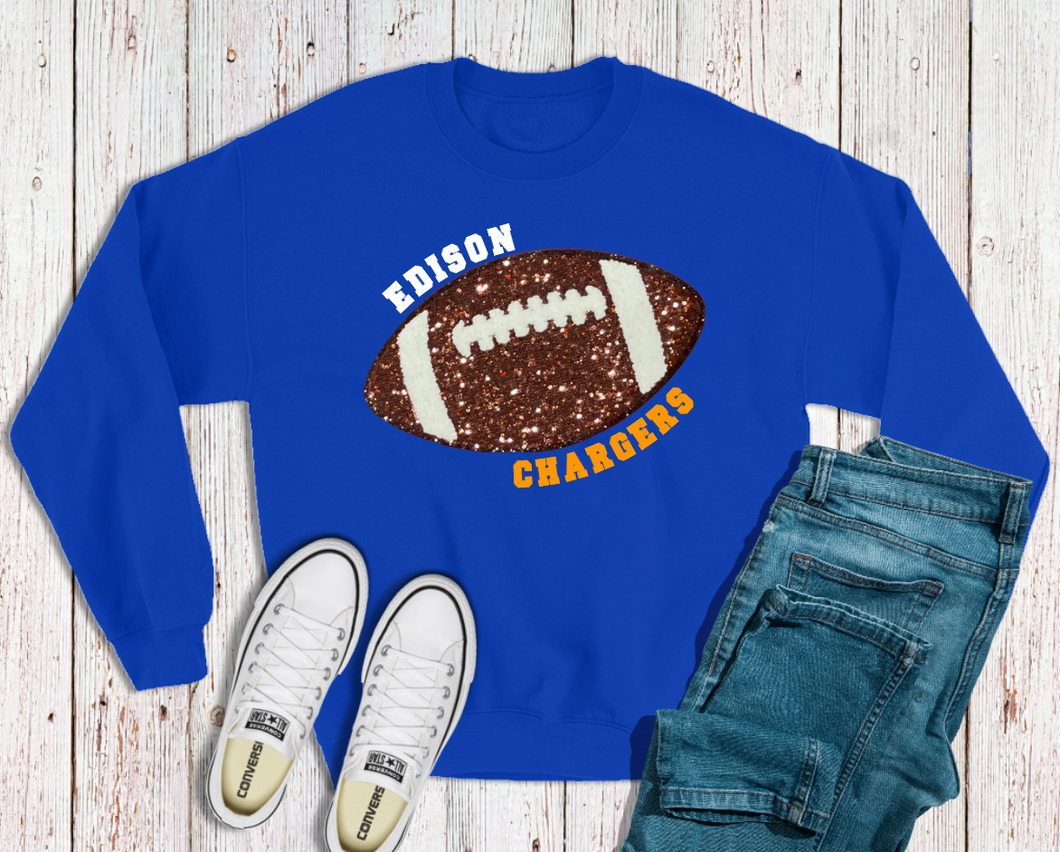 Edison Football Sequin Patch Apparel