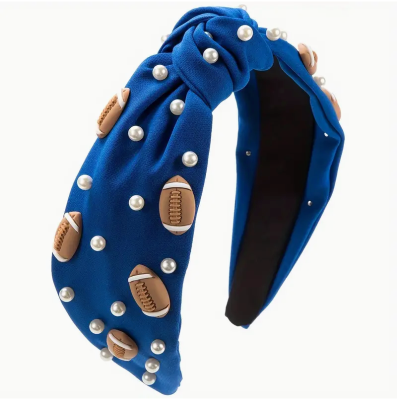 Blue Football Headband