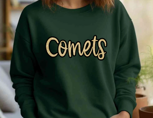 Comets Sequin Script Apparel