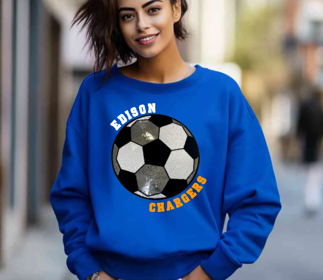 Edison Soccer Sequin Patch Apparel