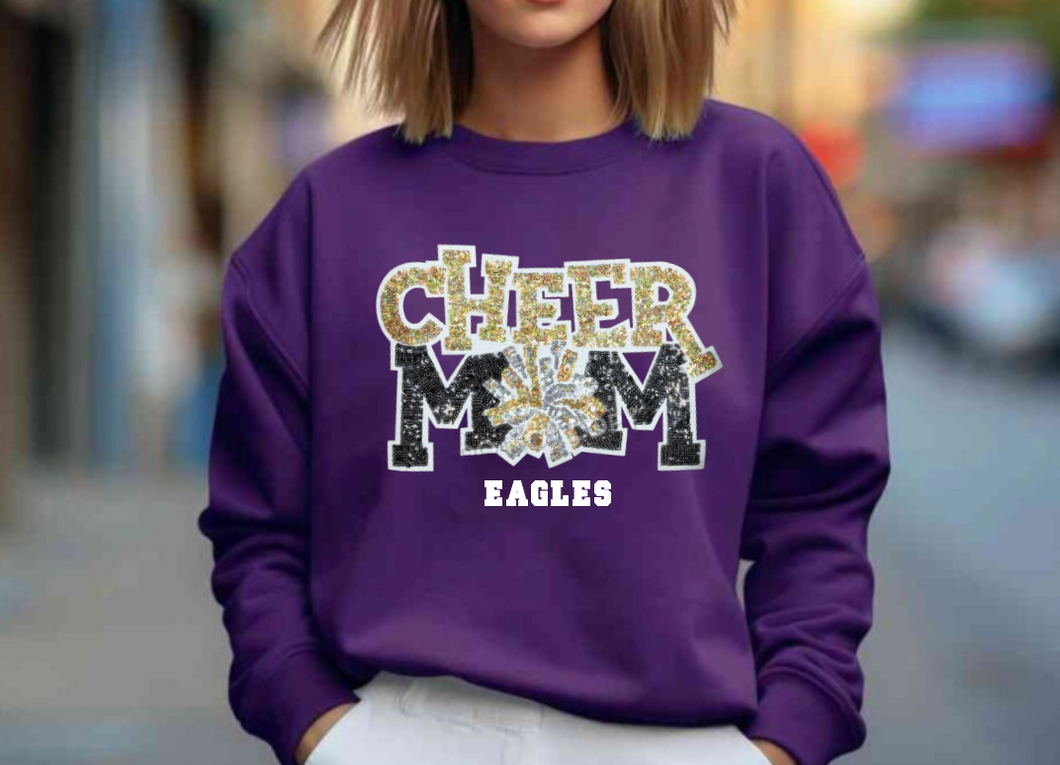 Eagles Cheer Mom Sequin Patch Apparel