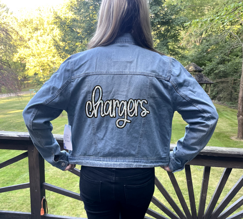 Chargers Script Patch Jean Jacket