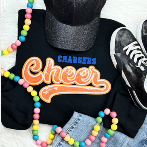 Chargers Cheer Sequin Patch Apparel (orange)