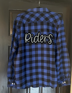 Riders Script Buffalo Plaid Button Up