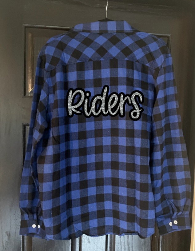 Riders Script Buffalo Plaid Button Up