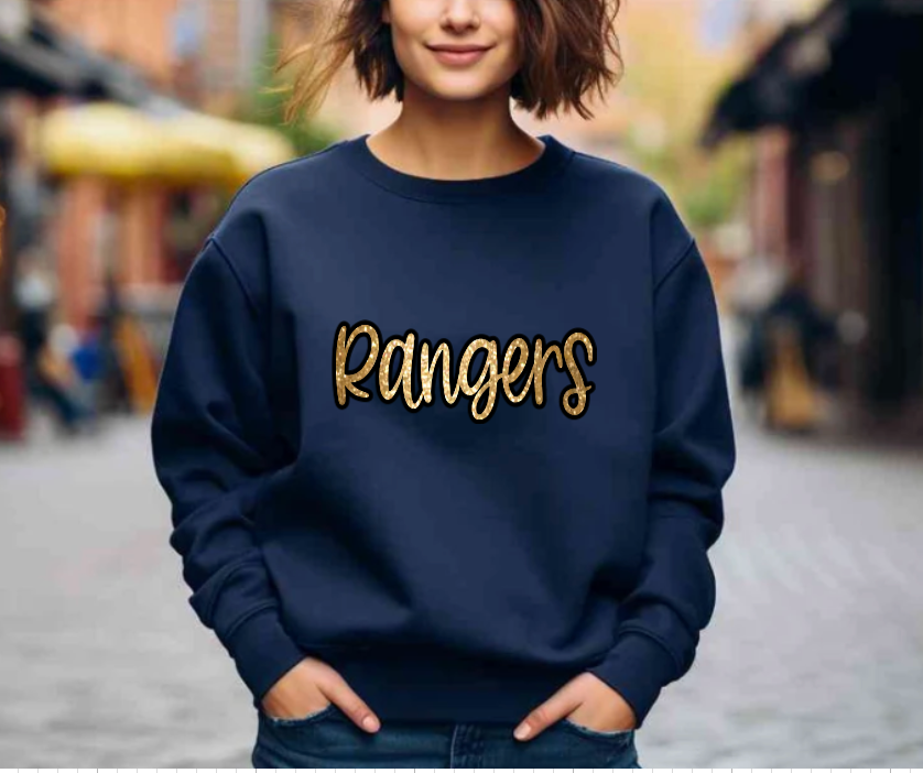 Rangers Sequin Script Apparel