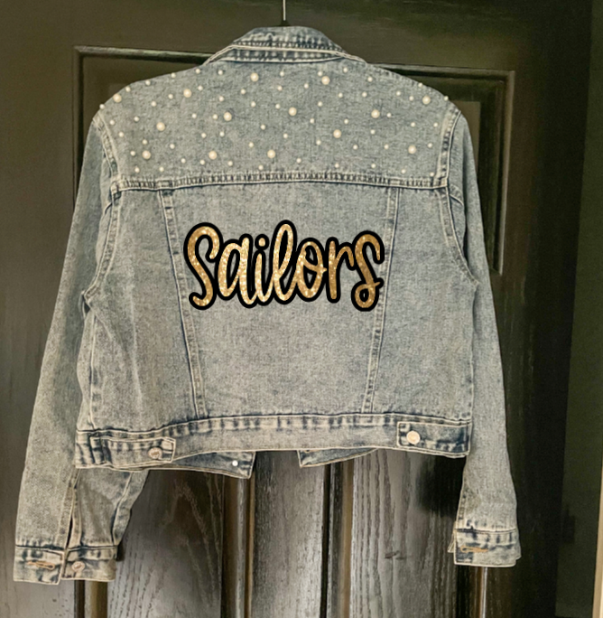 Sailors Script Embellished Denim Jacket