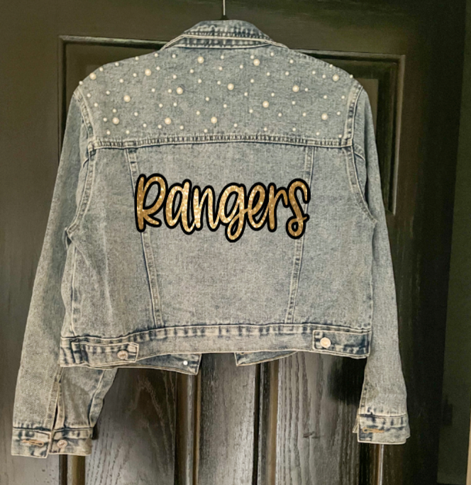 Rangers Script Embellished Denim Jacket