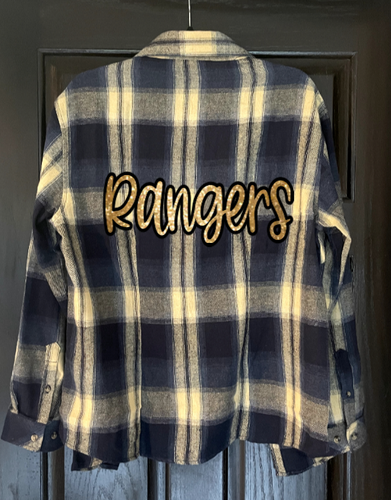 Rangers Script Plaid Button Up