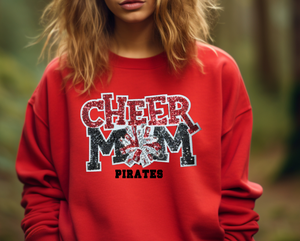 Pirates Cheer Mom Sequin Patch Apparel