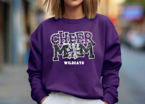 Wildcats Cheer Mom Sequin Patch Apparel