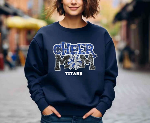 Titans Cheer Mom Sequin Patch Apparel