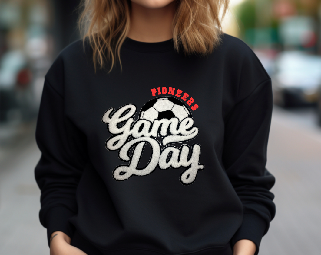 Pioneers Game Day Chenille Soccer Patch Apparel (blk)