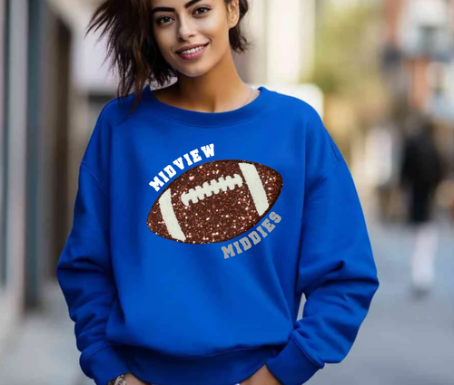 Midview Football Sequin Patch Apparel