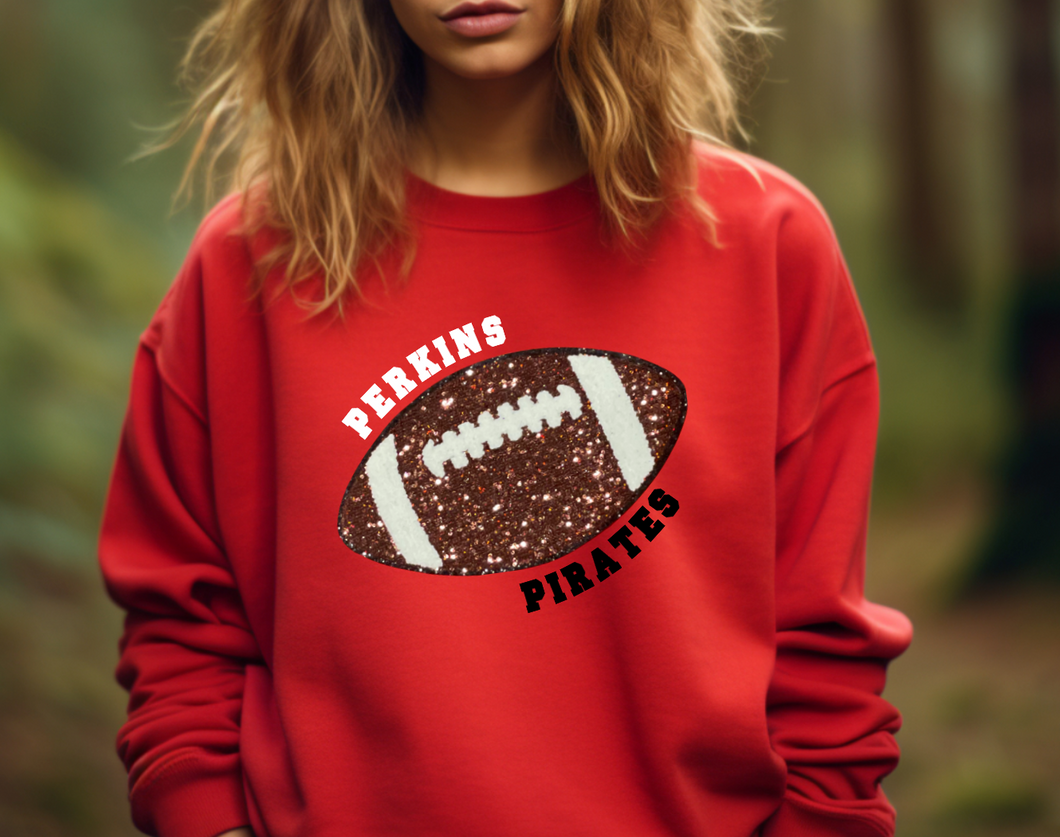 Perkins Football Sequin Patch Apparel