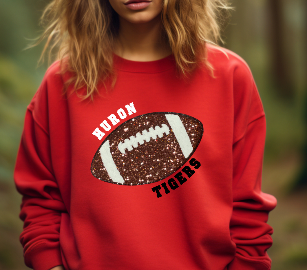 Huron Football Sequin Patch Apparel