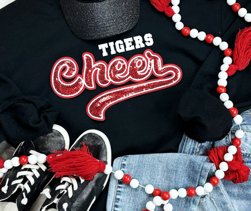 Tigers Cheer Sequin Patch Apparel (Blk)