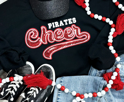 Pirates Cheer Sequin Patch Apparel (Blk)