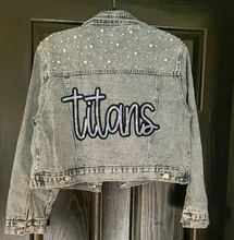 Load image into Gallery viewer, Titans Script Embellished Denim Jacket