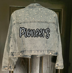 Pioneers Script Embellished Denim Jacket