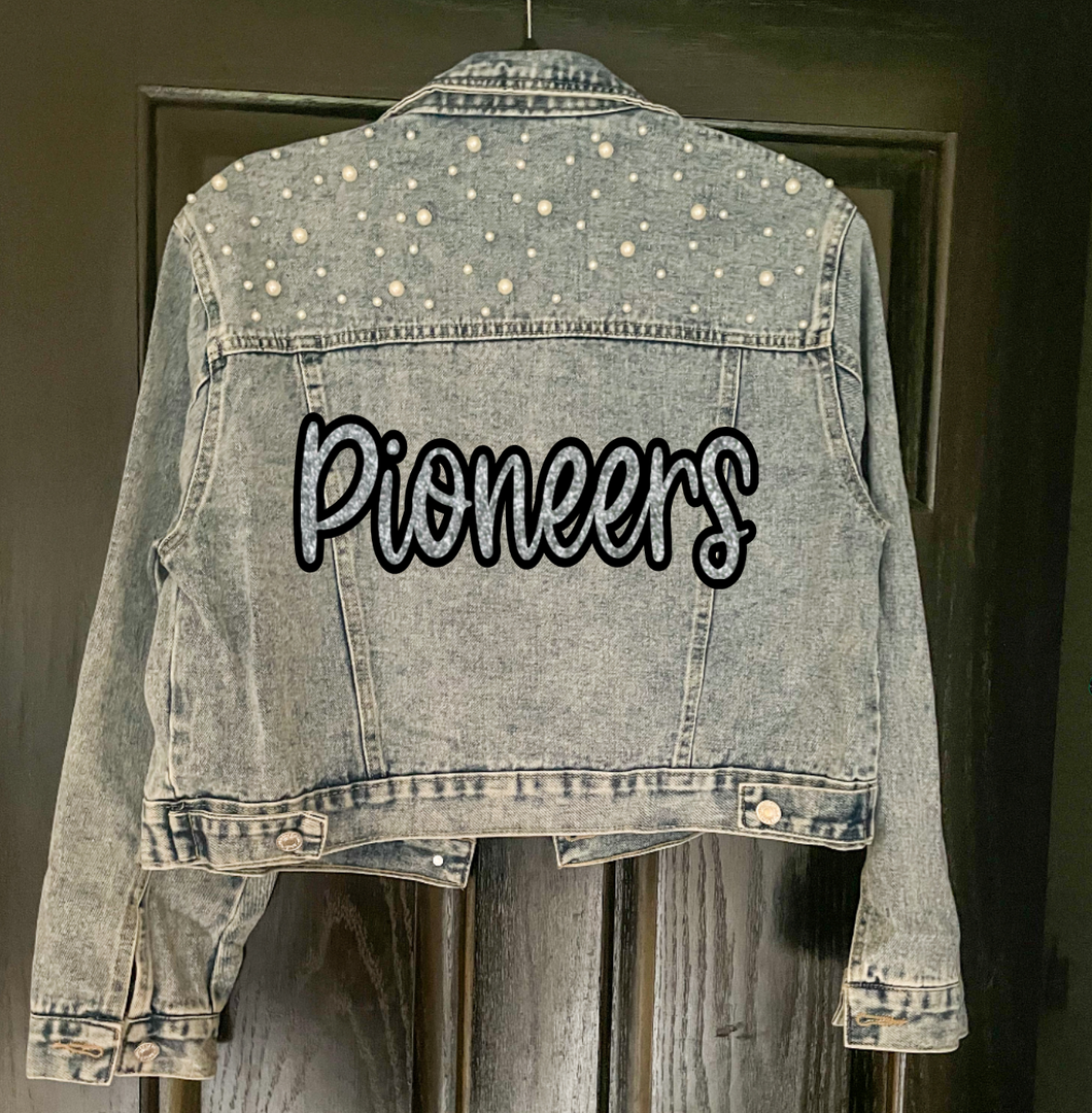 Pioneers Script Embellished Denim Jacket