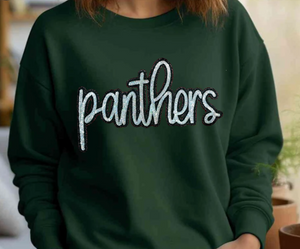 Panthers Script Sequin Patch Apparel