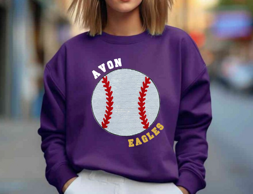 Avon Softball Sequin Patch Apparel