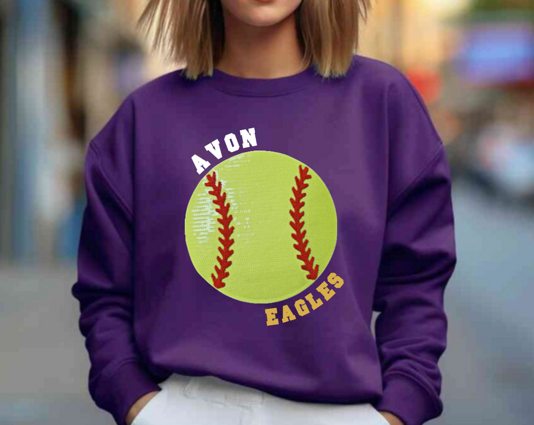 Avon Softball Sequin Patch Apparel