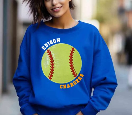 Edison Softball Sequin Patch Apparel