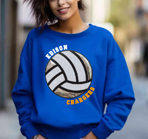 Edison Volleyball Sequin Patch Apparel