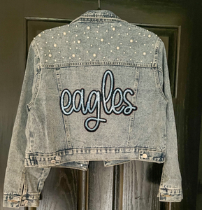 Eagles Script Embellished Denim Jacket