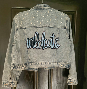 Wildcats Script Embellished Denim Jacket