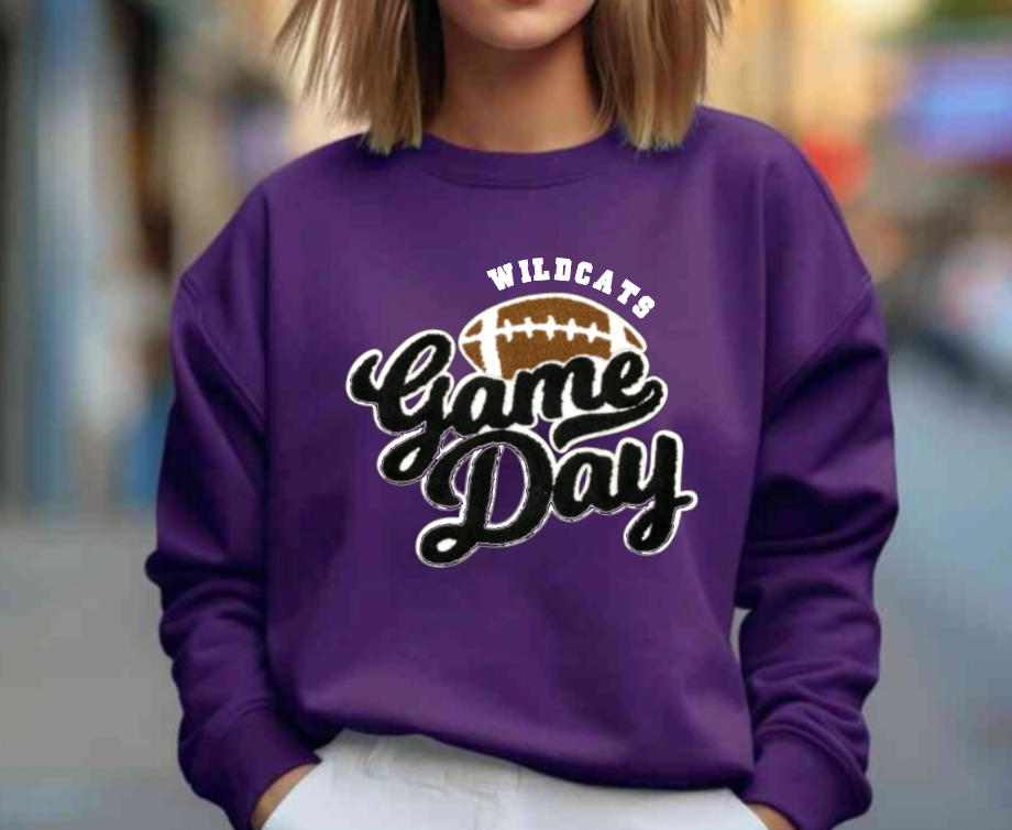 Wildcats Game Day Chenille Football Patch Apparel (blk)