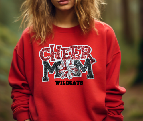 Wildcats Cheer Mom Sequin Patch Apparel